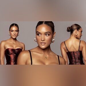 JLUXLABEL Red and Black Patterned Jacket